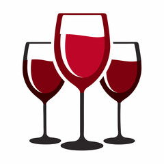 Elegant Wine Glass Icon Set Vector Illustrations for Bars Restaurants and Beverage Designs Featuring Classic and Modern Styles