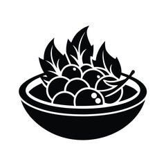 vector illustration of a bowl of fresh fruit