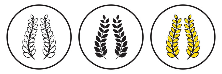 Wheat silhouette collection. Ear of wheat symbols. Wheat icon vector illustration. EPS 10.