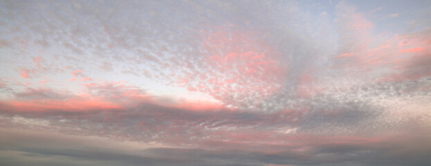 Sunlit clouds in sky
