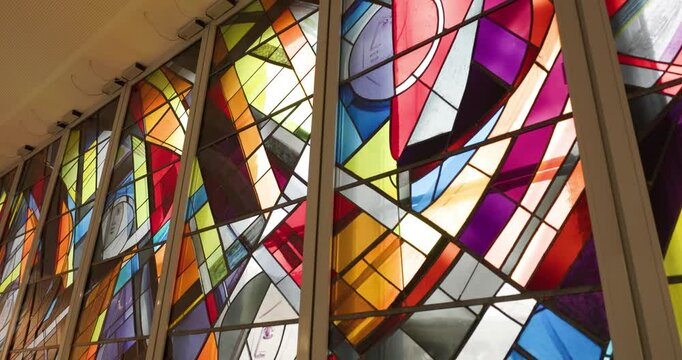 colorful glass mosaic in christian chapel - Powered by Adobe