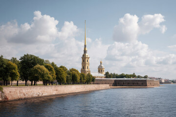 stunning view of peter and paul fortress in saint petersburg highlighting its unique architectural features against