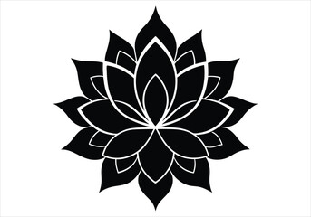 Lotus Mandala Silhouette Spiritual Symbol  silhouette