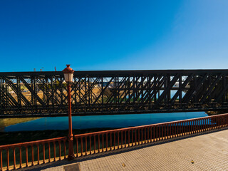 Bridge and streetlights in the city of Malaga