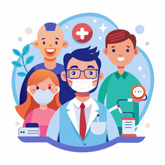 Fototapeta premium Dog Dentist Concept Illustration A cartoon dog getting dental care from a dentist or orthodontist showcasing a lighthearted approach to