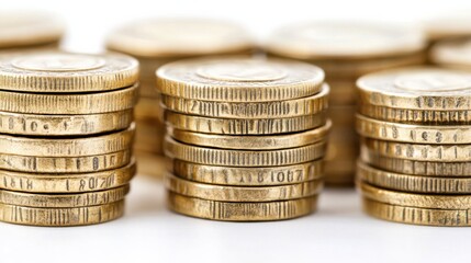 Stacked Gold Coins Creating an Attractive Financial Background Scene