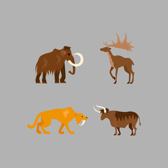 Obraz premium Ancient Animals icon logo flat vector design