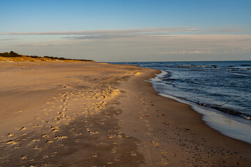 Secluded Sandy Beach at Sunset