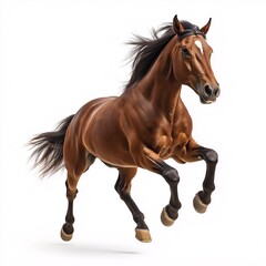 Obraz premium Majestic Brown Stallion in Action. Equestrian Beauty & Agility in Natural Habitat