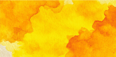 Red orange mustard fire amber yellow gold abstract watercolor water.  Yellow Watercolor Background with Abstract Design - Textured Orange Material with Paint Texture and Textured Background Feel