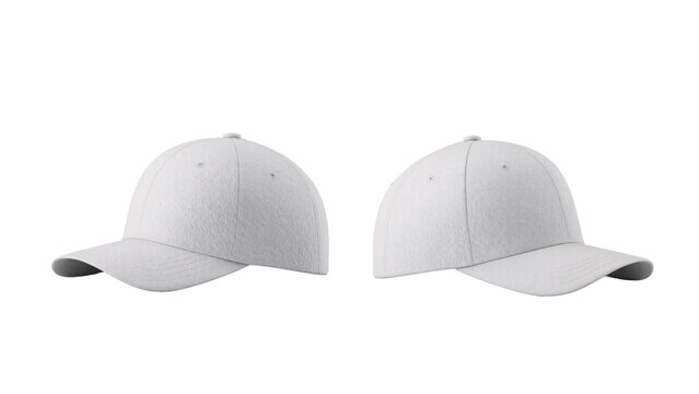 Off White hiphop Cap Mockup front and side set isolated on transparent or white background, png