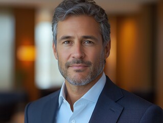 Confident Executive Business Portrait of a Mature Professional Man in Corporate Attire