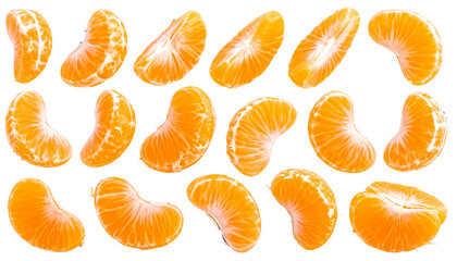 Set of tangerine slices