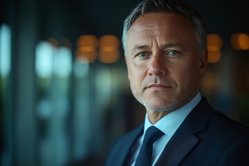 Confident Male Executive Portrait. Leadership and Professionalism in Modern Corporate Environment