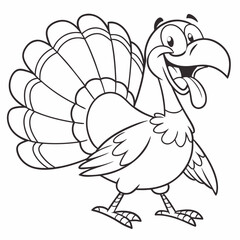 Fototapeta premium Festive Turkey Illustration for Thanksgiving Celebrations and Holiday Season Fun