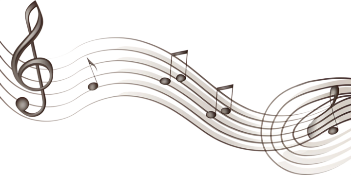 Musical notes wave treble clef design isolated on a white background png ai generated