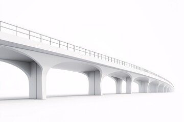 Modern Architecture Minimalism. Elevated Concrete Bridge with Futuristic Design and Clean Lines