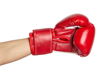Red boxing glove punching isolated on white background png ai generated isolated on a white background
