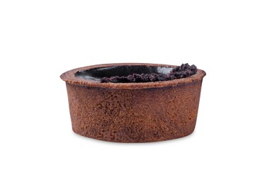 Chocolate tartlet on a white isolated background