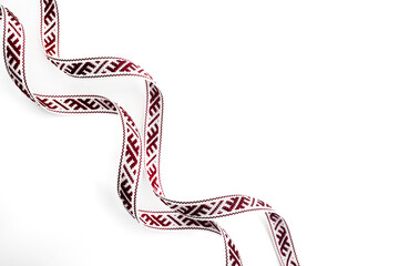 Traditional Patterned Ribbon. Traditional latvian midsummer celebration called Ligo.