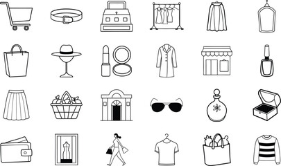 Retail Shopping Icons Fashion, Beauty, Accessories, and More