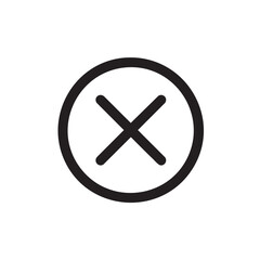 Obraz premium Icon of a circular cross mark symbolizing rejection and error
