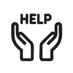 Obraz premium Support gesture with hands and help message for assistance