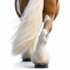 Majestic White Horse Portrait. Equestrian Beauty in Motion with Detailed Mane and Tail - The Perfect Equine Photography for Horse Lovers