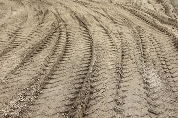 Tire tracks on gravel