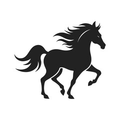 horse galloping in field silhouette vector.eps