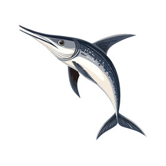 Swordfish Ascending: A majestic swordfish glides upward, its sleek body a testament to marine grace and power. capturing the essence of underwater elegance and nautical wonder.