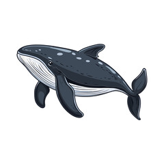 Majestic Humpback: An artistic representation of a majestic humpback whale, swimming in the deep blue ocean, a testament to the beauty and wonder of marine life.