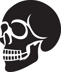 Halloween skull silhouette icon vector art illustration