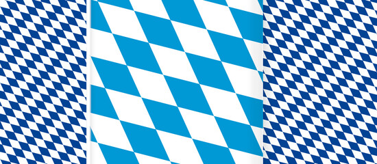 Bavaria Oktoberfest design abstract background with blue and white diamond pattern