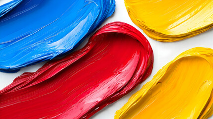 Vibrant Colorful Paint Strokes On White Background