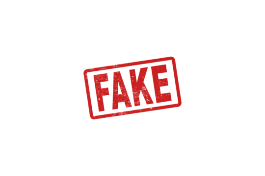 Red Fake stamp sticker with grunge vector illustration