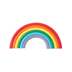 Colorful Rainbow Toy – Minimalist Design with Bright Arcs, Isolated on Transparent Background