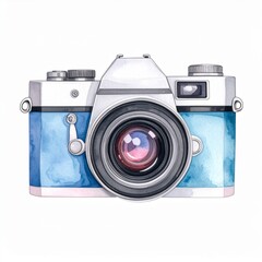 Watercolor Vintage Camera Illustration