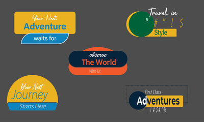 Advertising banner design for travel agency and air travel. Vector Travel Flyer Headline design marketing flyer Headline design template
