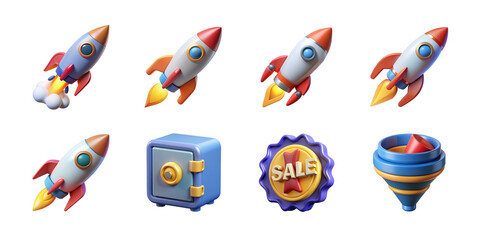 3d Business icon set.