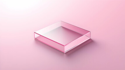 Pink Geometric Square Box On Pastel Background