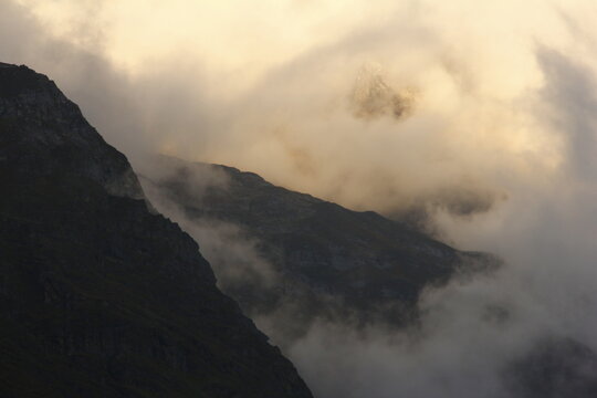 clouds in the mountains