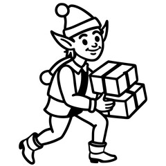 Elf Delivery Service Vector on White