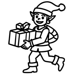 Elf Delivery Service Vector on White