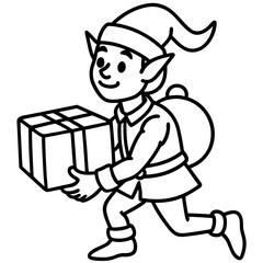 Elf Delivery Service Vector on White