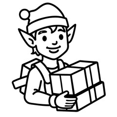 Elf Delivery Service Vector on White