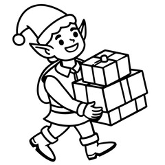 Elf Delivery Service Vector on White
