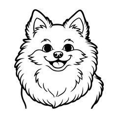 Adorable Pomeranian Dog Illustration  Fluffy Fur, Big Eyes, and a Happy Smile