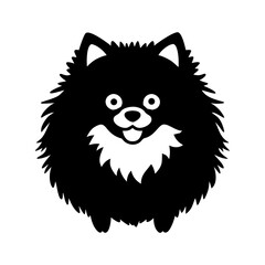 Adorable Black Pomeranian Dog with Fluffy Fur and Big Eyes A Delightful Illustration