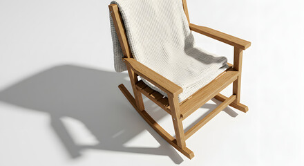 Comfortable Rocking Chair with Soft Blanket for Relaxation